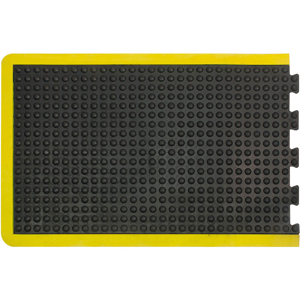 MATTEK MODULAR BUBBLE MAT END 900 X 1200MM YELLOWBLACK