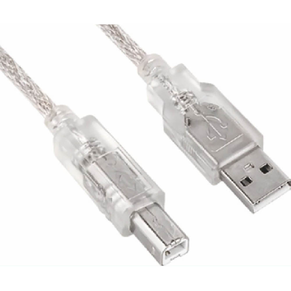 ASTROTEK USB 20 PRINTER CABLE TYPE A MALE TO TYPE B MALE 5M TRANSPARENT