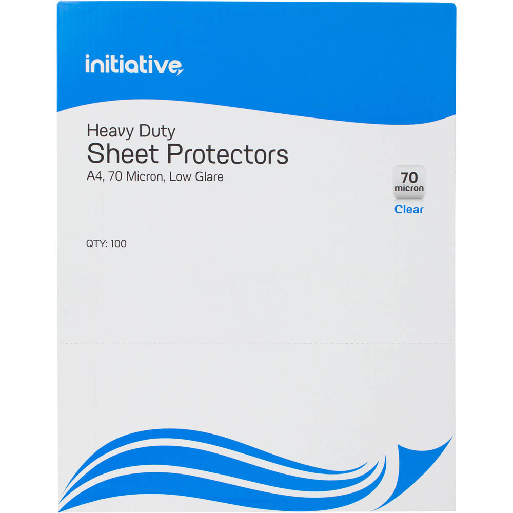 INITIATIVE SHEET PROTECTORS HEAVY DUTY 70 MICRON A4 CLEAR BOX 100