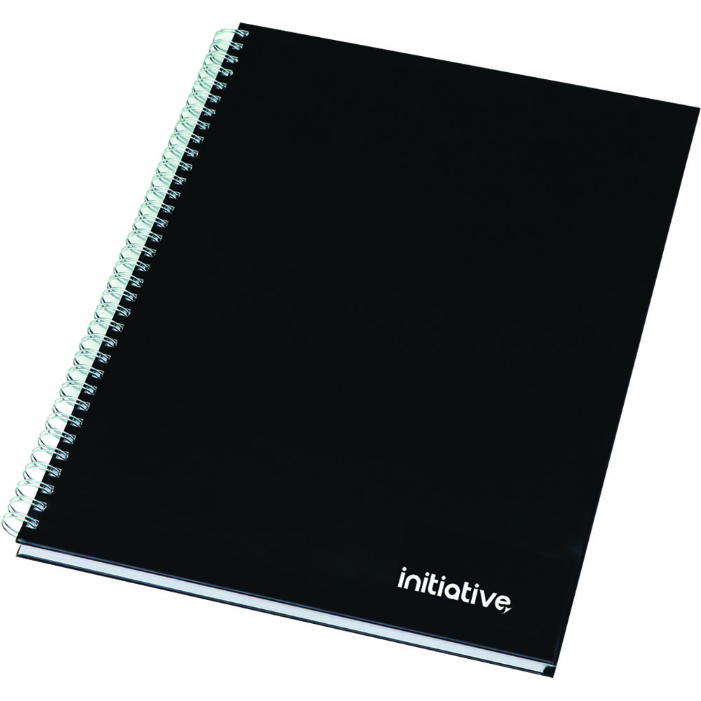 INITIATIVE TWINWIRE NOTEBOOK HARD COVER 160 PAGE A5 BLACK