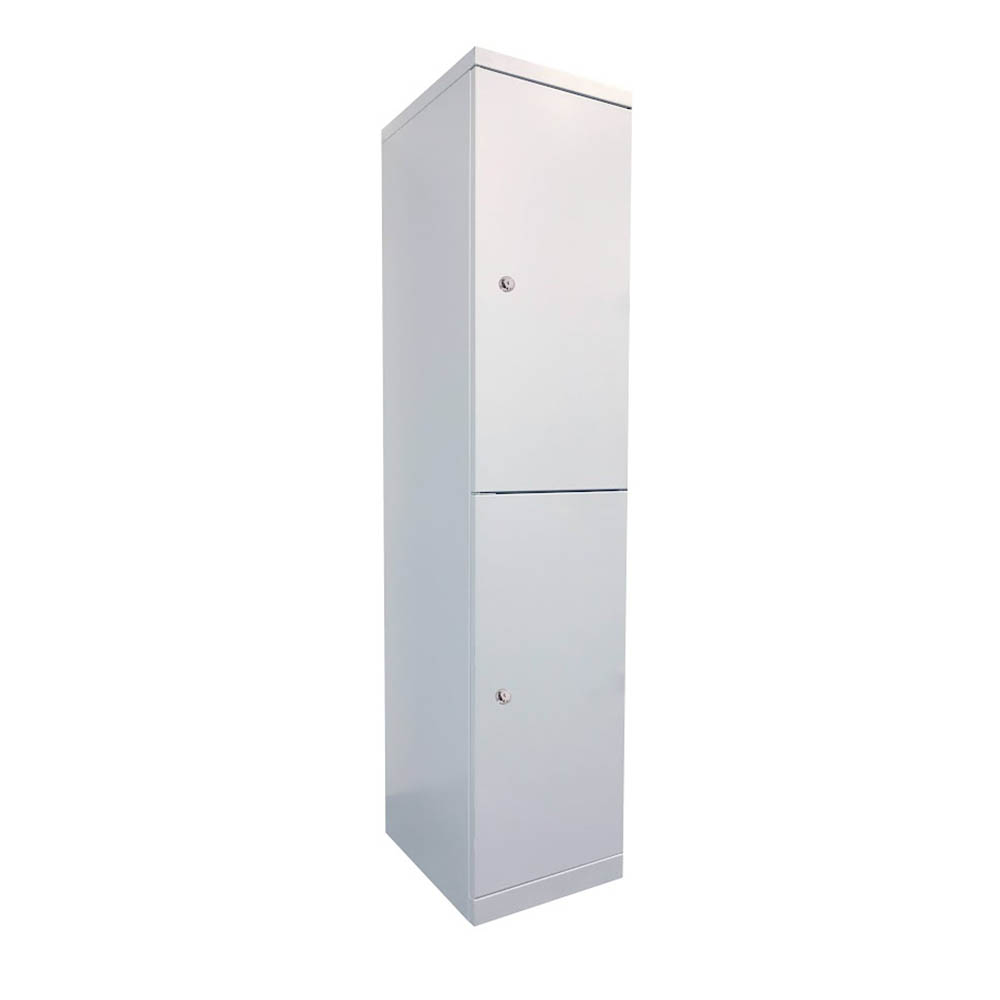 STEELCO FLUSH LOCKER 2 DOOR 1890 X 400 X 500MM WHITE SATIN