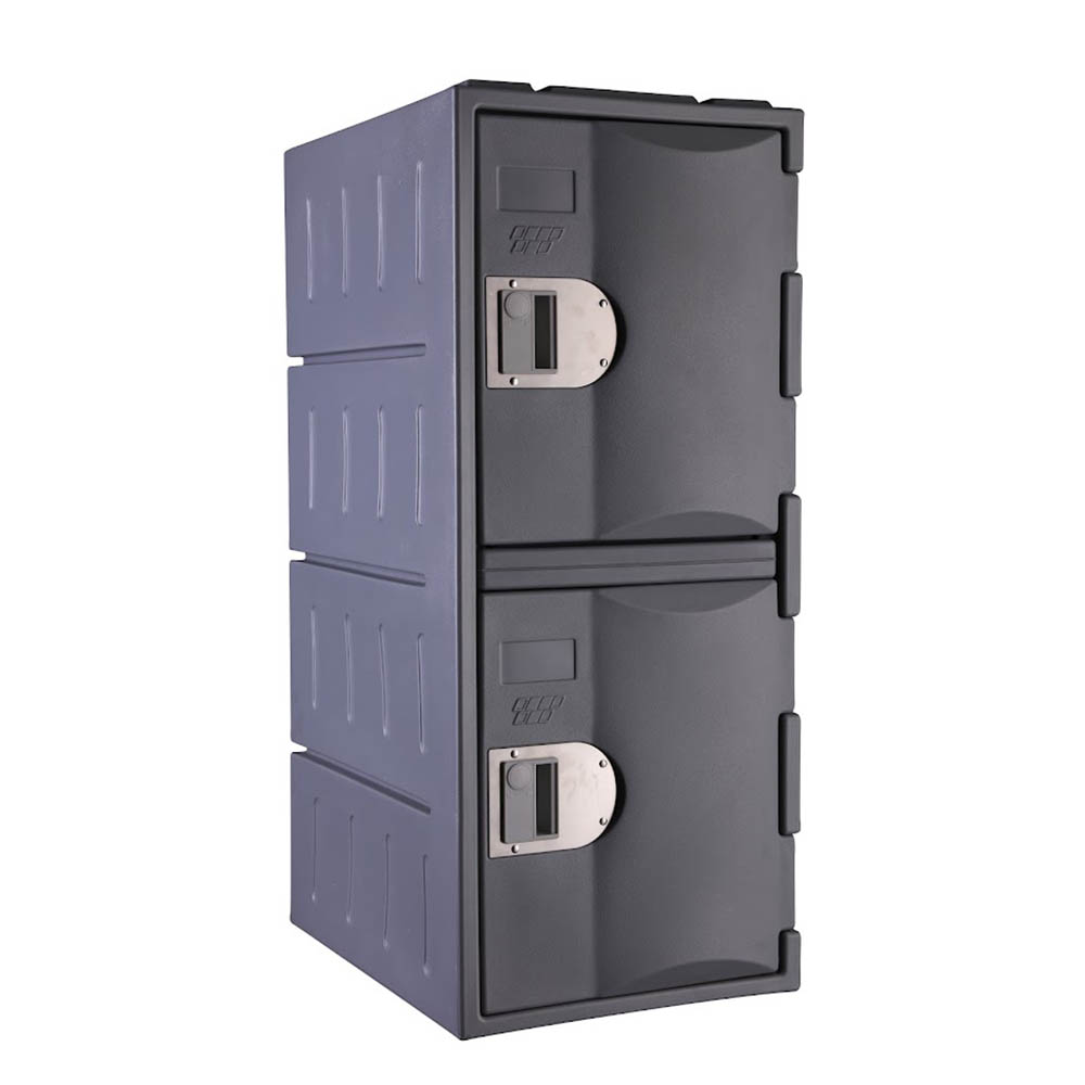 STEELCO HEAVY DUTY HDPE LOCKER 2 TIER HALF HEIGHT 900 X 385 X 500MM