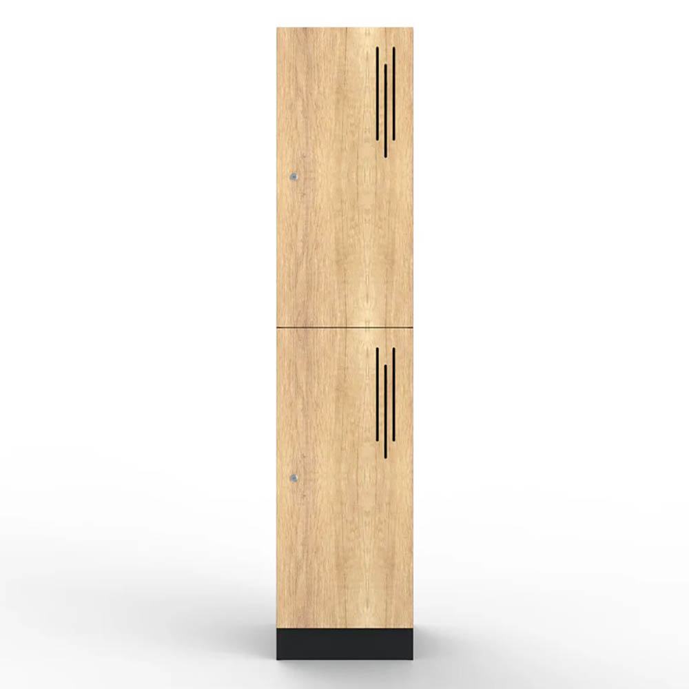 STEELCO LAMINATE LOCKER 2 DOOR 1850 X 400 X 500MM NATURAL OAK
