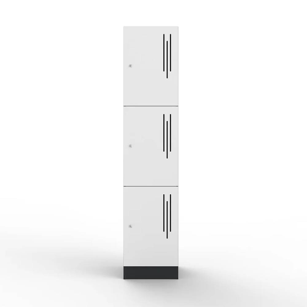 STEELCO LAMINATE LOCKER 3 DOOR 1850 X 400 X 500MM WHITE