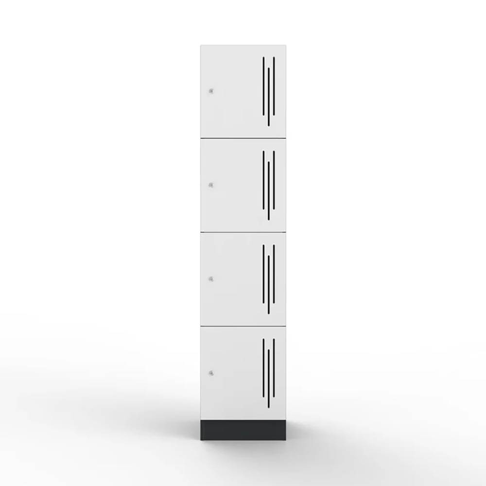 STEELCO LAMINATE LOCKER 4 DOOR 1850 X 400 X 500MM WHITE