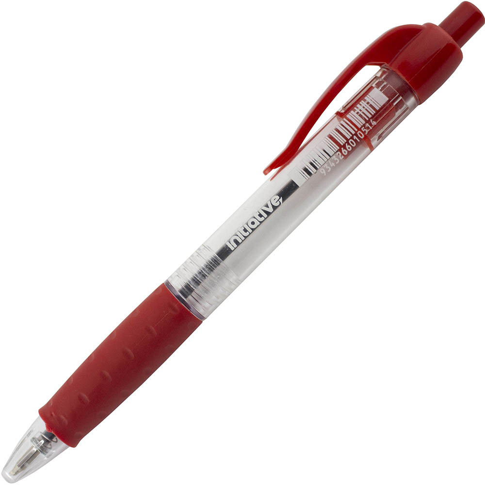 INITV PEN BALLPOINT RETRACTABLE RED