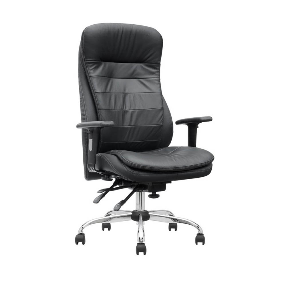 MONET ERGONOMIC CHAIR QUAD LEVER LEATHER BLACK