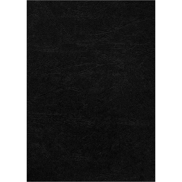 INITIATIVE BINDING COVER LEATHERGRAIN 350GSM A4 BLACK PACK 100