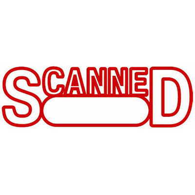 XSTAMPER CXBN 1197 PREINKED MESSAGE STAMP SCANNEDDATE 42 X 13MM RED