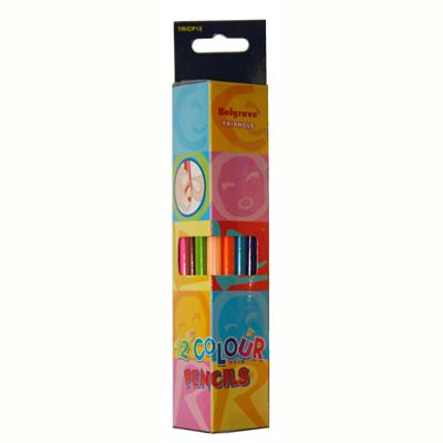 BELGRAVE TRIANGULAR COLOURED PENCIL ASSORTED PACK 12