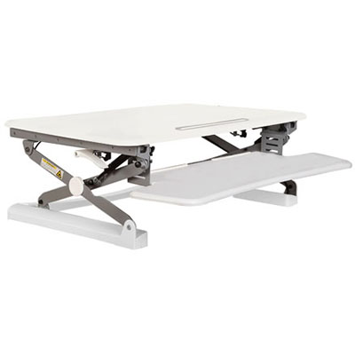 RAPID RISER MEDIUM DESK BASED ADJUSTABLE WORKSTATION 890 X 590MM WHITE