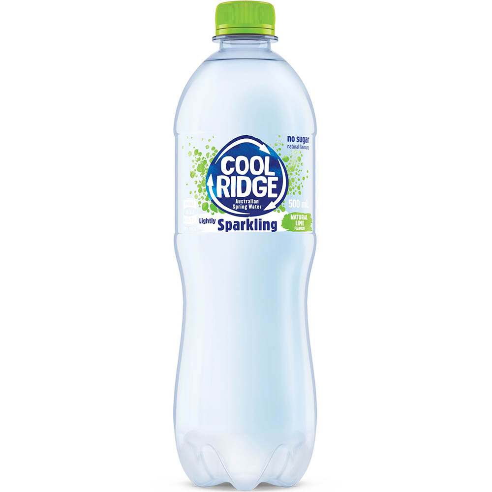 COOL RIDGE LIGHTLY SPARKLING WATER PET LIME 500ML CARTON 24
