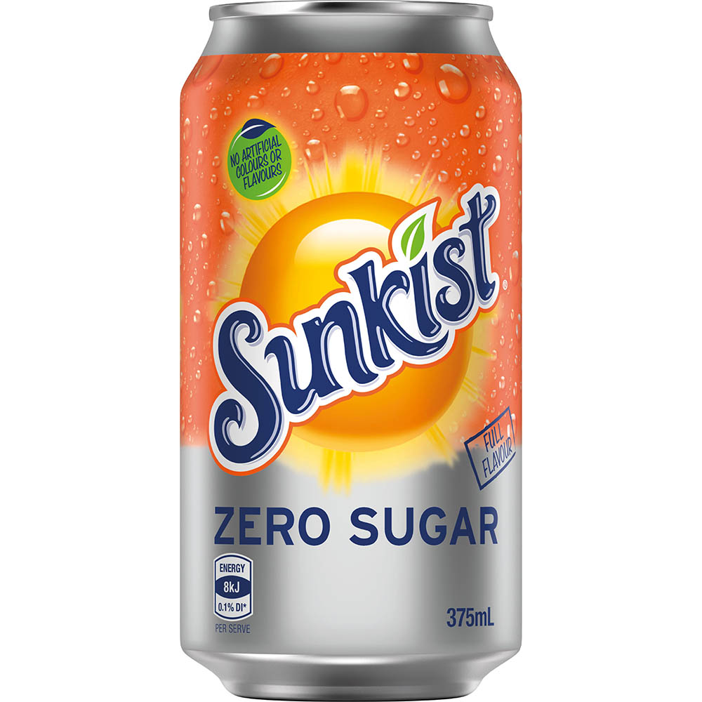 SUNKIST ZERO SUGAR CAN 375ML PACK 10