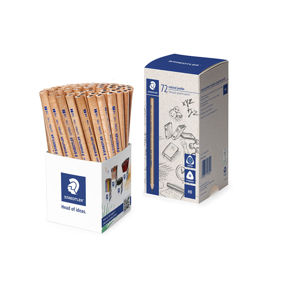STAEDTLER PENCIL NATURAL JUMBO TRIANGULAR HB