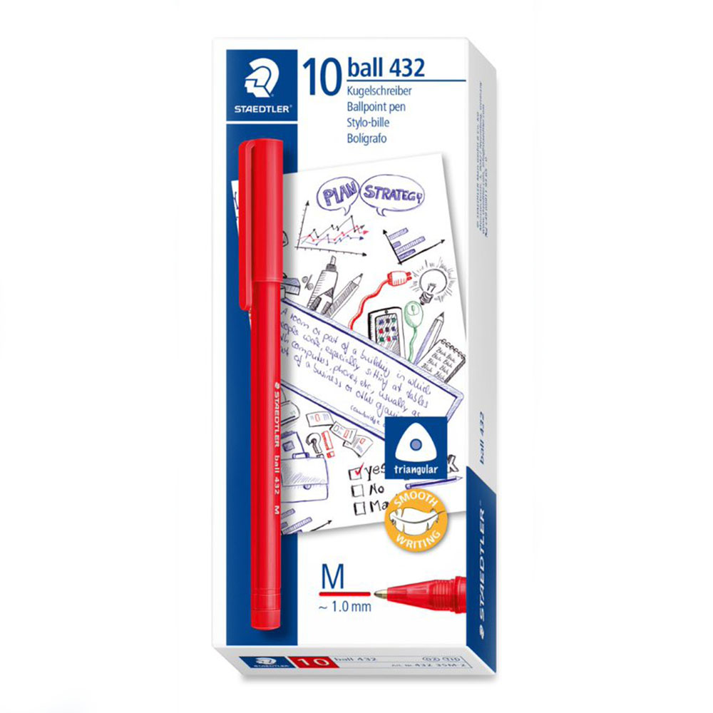 STAEDTLER PEN 432 STICK ICE MEDIUM RED