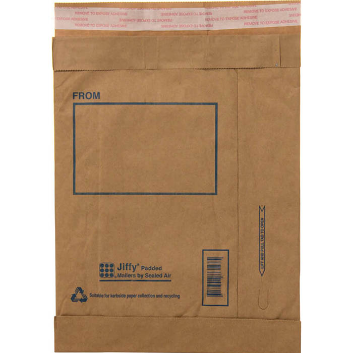 JIFFY PADDED MAILER BAG 215 X 280MM SIZE 2 KRAFT CARTON 100