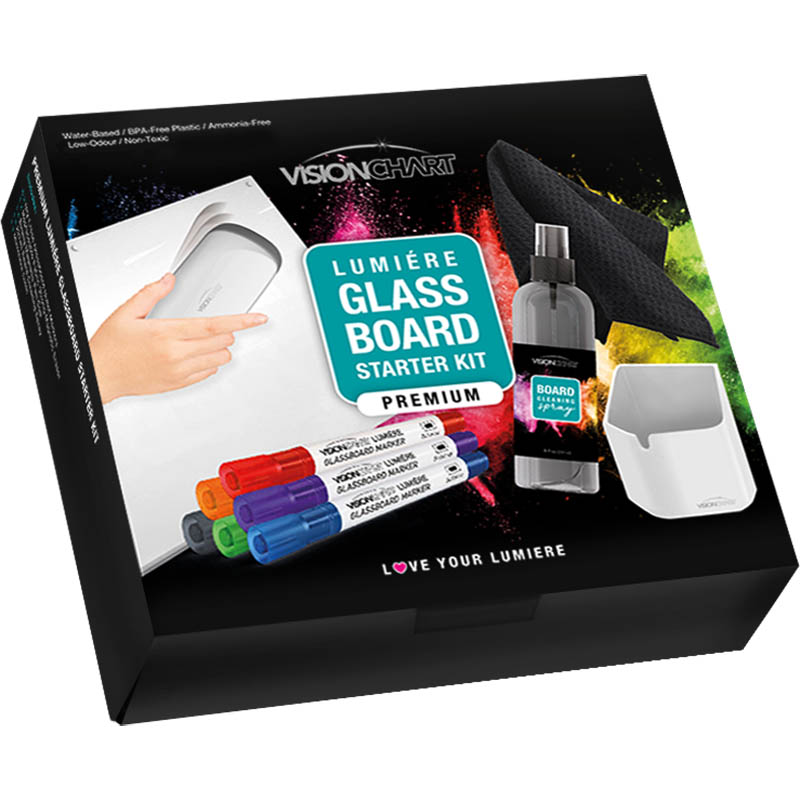 VISIONCHART PREMIUM GLASSBOARD STARTER KIT