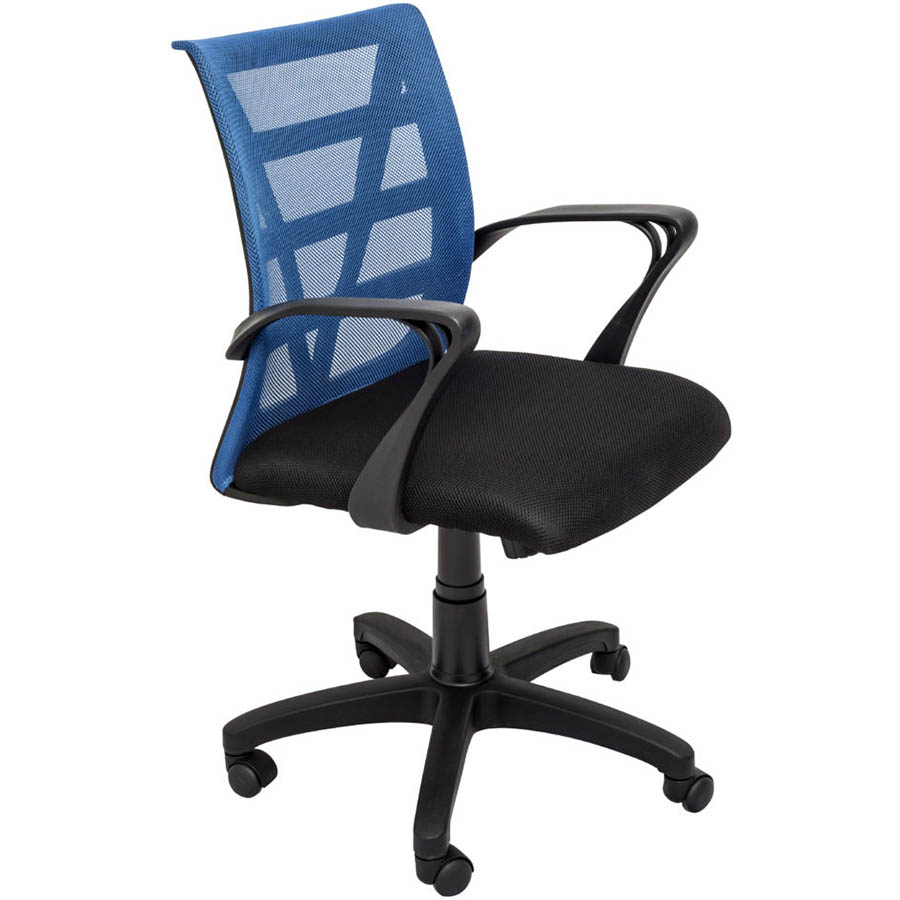 RAPIDLINE VIENNA MESH CHAIR MEDIUM BACK BLUE