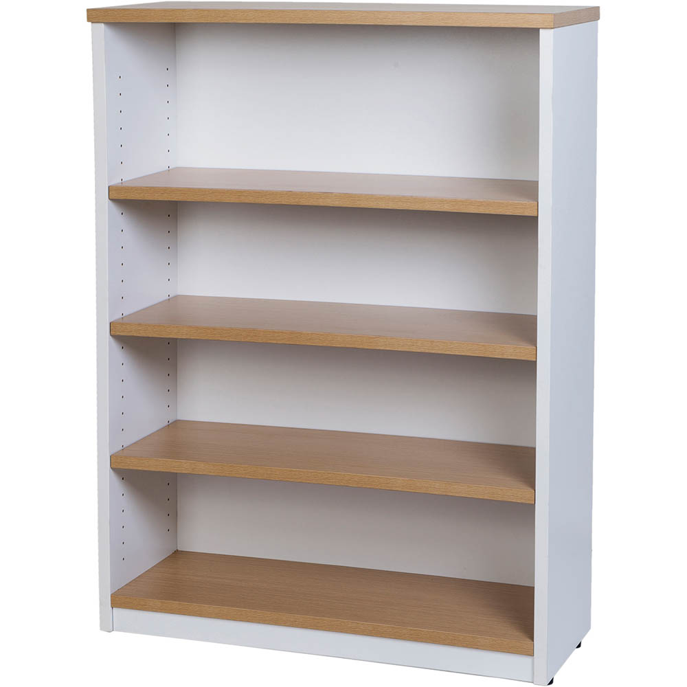 YS DESIGN OXLEY BOOKCASE 4 SHELF 900 X 315 X 1200MM OAKWHITE