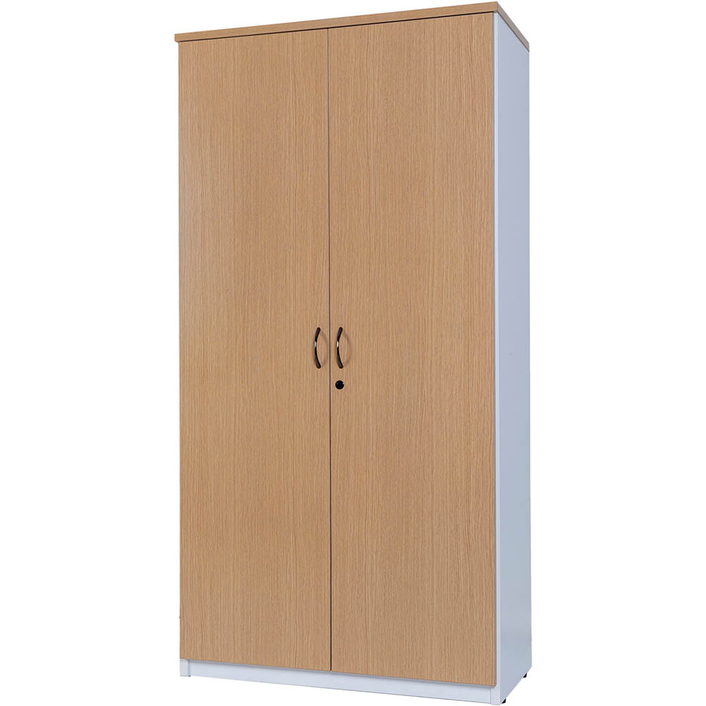 YS DESIGN OXLEY FULL DOOR STORAGE CUPBOARD 900 X 450 X 1800MM OAKWHITE