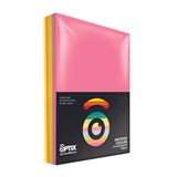 OPTIX PAPER 80GSM A4 ASSORTED FLUORO COLOURS PACK 500