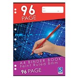 SOVEREIGN BINDER BOOK 8MM RULED A4 96 PAGES A4 PACK 10