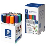 STAEDTLER 351 LUMOCOLOR WHITEBOARD MARKER BULLET ASSORTED CUP 19