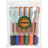 OSMER CHISEL TIP WHITEBOARD MARKER  6 COLOUR WALLET