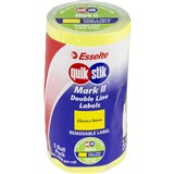 QUIKSTIK MARK II PRICING GUN LABEL REMOVABLE 1000 LABELSROLL 23 X 16MM FLUORO YELLOW PACK 5