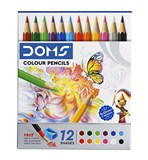 DOMS HALF SIZE COLOUR PENCILS BOX 12 WITH BONUS SHARPENER