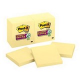 POSTIT 65412SSCY SUPER STICKY NOTES 76 X 76MM YELLOW PACK 12