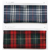 GNS PENCIL CASE 200 X 90MM TARTAN ASSORTED