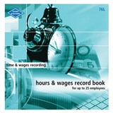 ZIONS HOURS AND WAGES RECORD BOOK LARGE UP TO 25 EMPLOYEES 270 X 265MM