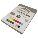 RAINBOW COVER PAPER 125GSM A4 GREY PACK 100