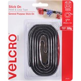 VELCRO BRAND   STICKON HOOK AND LOOP TAPE 25MM X 1M BLACK