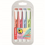 STABILO SWING COOL HIGHLIGHTER CHISEL PASTEL SET 1 ASSORTED PACK 4