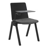 RAPIDLINE ACADEMY STACKING CHAIR WITH BLACK SEAT PAD AND TABLET ARM 610 X 530 X 800MM BLACK