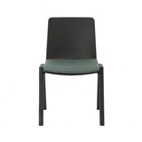 RAPIDLINE ACADEMY STACKING CHAIR WITH EMERALD GREEN SEAT PAD 530 X 530 X 800MM BLACK