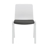 RAPIDLINE ACADEMY STACKING CHAIR WITH BLACK SEAT PAD 530 X 530 X 800MM WHITE
