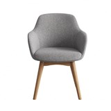 RAPIDLINE ASPEN 4 LEG TUB CHAIR 630 X 630 X 840MM LIGHT GREYOAK