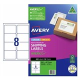 AVERY 936089 J8165 SHIPPING LABELS INKJET 8UP WHITE PACK 50