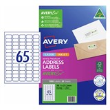 AVERY PREMIUM SHIPPING LABELS WITH AVERYECO 65UP WHITE 20 SHEETS