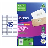 AVERY 959061 L7156 QUICK PEEL ADDRESS LABEL WITH SURE FEED LASER 45UP WHITE PACK 100