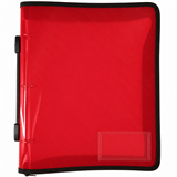 ZIPPER BINDER A4 3D 25MM WITH HANDLE RED