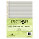 PICTOR REINFORCED A4 LOOSE LEAF REFILL 14MM DOTTED THIRDS 50 SHEETS