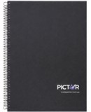 PICTOR SPIRAL NOTEBOOK A5 200PG SIDE OPEN PP BLACK
