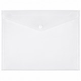 DOCUMENT WALLET PP WITH BUTTON  A4 CLEAR