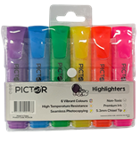 PICTOR HIGHLIGHTER CHISEL ASSORTED PK6