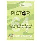 PICTOR PREMIUM A4 64 PAGE EXERCISE BOOK 14MM DOTTED THIRDS 70GSM SATURN