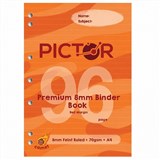 PICTOR PREMIUM A4 96 PAGE BINDER BOOK 8MM RULED 70GSM COMET